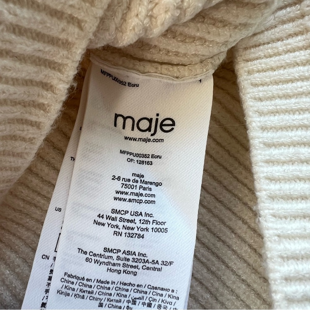MAJE Cream Sweater with Gold Button Accents - Picture 9 of 9